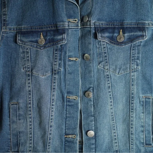 Vintage Sears Roebuck Distressed Denim Jacket Trucker Womens Small Blue Jean - Picture 2 of 9